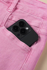 Load image into Gallery viewer, Pink Frayed Edge Mid Rise Denim Shorts - Fashion Queen - 11