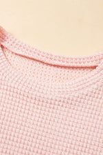 Load image into Gallery viewer, Pink Fringe Trim Textured Short Two Piece Set - Fashion Queen - 14