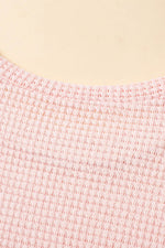 Load image into Gallery viewer, Pink Fringe Trim Textured Short Two Piece Set - Fashion Queen - 15