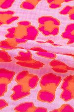 Load image into Gallery viewer, Pink Leopard Print Elasticated V Neck 3/4 Puff Sleeve Dress - Fashion Queen - 19