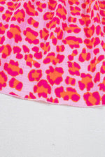 Load image into Gallery viewer, Pink Leopard Print Elasticated V Neck 3/4 Puff Sleeve Dress - Fashion Queen - 21
