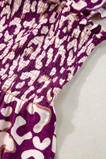 Load image into Gallery viewer, Pink Leopard Ruffle Straps Smocked High Waist Long Dress - Fashion Queen - 17