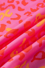 Load image into Gallery viewer, Pink Leopard V Neck Short Sleeve Blouse - Fashion Queen - 14