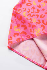 Load image into Gallery viewer, Pink Leopard V Neck Short Sleeve Blouse - Fashion Queen - 15