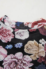 Load image into Gallery viewer, Pink Mesh Floral Print Mock Neck Long Sleeve Slim Top - Fashion Queen - 11