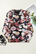 Load image into Gallery viewer, Pink Mesh Floral Print Mock Neck Long Sleeve Slim Top - Fashion Queen - 9