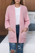 Load image into Gallery viewer, Pink Oversized Fold Over Sleeve Open Front Cardigan - Fashion Queen - 6