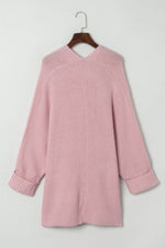 Load image into Gallery viewer, Pink Oversized Fold Over Sleeve Open Front Cardigan - Fashion Queen - 8