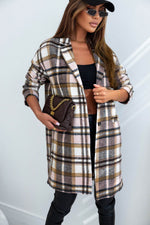 Load image into Gallery viewer, Pink Plaid Button Up Lapel Jacket - Fashion Queen - 6