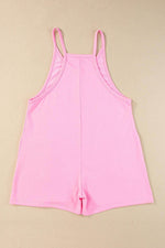 Load image into Gallery viewer, Pink Sleeveless Pocketed V Neck Jersey Romper - Fashion Queen - 14