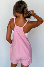 Load image into Gallery viewer, Pink Sleeveless Pocketed V Neck Jersey Romper - Fashion Queen - 9