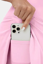 Load image into Gallery viewer, Pink Solid Pocketed Crossover High Waist Swim Skort - Fashion Queen - 17