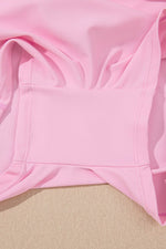 Load image into Gallery viewer, Pink Solid Pocketed Crossover High Waist Swim Skort - Fashion Queen - 22
