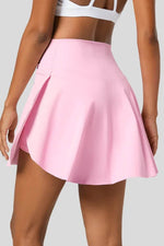 Load image into Gallery viewer, Pink Solid Pocketed Crossover High Waist Swim Skort - Fashion Queen - 8