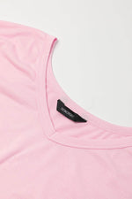 Load image into Gallery viewer, Pink V Neck Hidden Pocket Splits Maxi T-shirt Dress - Fashion Queen - 6