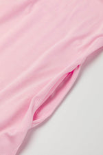 Load image into Gallery viewer, Pink V Neck Hidden Pocket Splits Maxi T-shirt Dress - Fashion Queen - 9