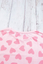 Load image into Gallery viewer, Pink Valentine Heart Shape Print Long Sleeve Top Shorts Lounge Set - Fashion Queen - 15