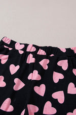 Load image into Gallery viewer, Pink Valentine Heart Shape Print Long Sleeve Top Shorts Lounge Set - Fashion Queen - 21