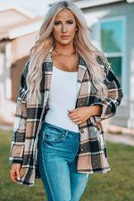 Load image into Gallery viewer, Plaid Print Buttoned Shirt Jacket - Fashion Queen - 11