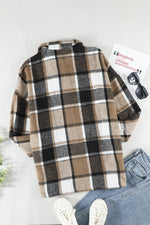 Load image into Gallery viewer, Plaid Print Buttoned Shirt Jacket - Fashion Queen - 13