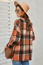 Load image into Gallery viewer, Plaid Print Buttoned Shirt Jacket - Fashion Queen - 22