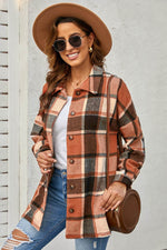 Load image into Gallery viewer, Plaid Print Buttoned Shirt Jacket - Fashion Queen - 24