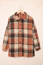 Load image into Gallery viewer, Plaid Print Buttoned Shirt Jacket - Fashion Queen - 25