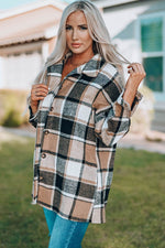 Load image into Gallery viewer, Plaid Print Buttoned Shirt Jacket - Fashion Queen - 3
