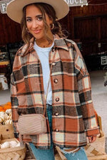 Load image into Gallery viewer, Plaid Print Buttoned Shirt Jacket - Fashion Queen - 6