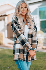 Load image into Gallery viewer, Plaid Print Buttoned Shirt Jacket - Fashion Queen - 9