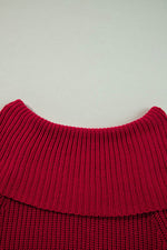 Load image into Gallery viewer, Racing Red Off-the-shoulder Knit Sweater - Fashion Queen - 7