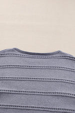 Load image into Gallery viewer, Real Teal Boat Neck Drop Shoulder Pointelle Knit Sweater - Fashion Queen - 20