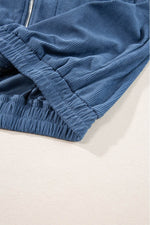 Load image into Gallery viewer, Real Teal Corduroy Drawstring Hooded Pocket Zip Up Jacket - Fashion Queen - 13