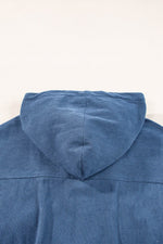 Load image into Gallery viewer, Real Teal Corduroy Drawstring Hooded Pocket Zip Up Jacket - Fashion Queen - 9