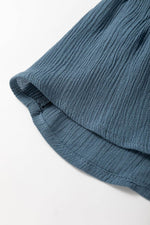 Load image into Gallery viewer, Real Teal Frilled Neckline 3/4 Sleeve Layered Ruched Mini Dress - Fashion Queen - 11