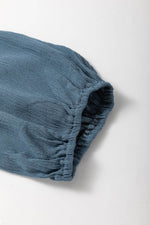 Load image into Gallery viewer, Real Teal Frilled Neckline 3/4 Sleeve Layered Ruched Mini Dress - Fashion Queen - 7