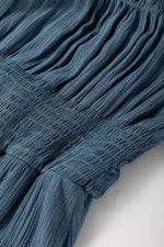 Load image into Gallery viewer, Real Teal Frilled Neckline 3/4 Sleeve Layered Ruched Mini Dress - Fashion Queen - 9