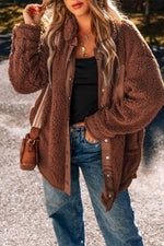Load image into Gallery viewer, Red Clay Faux Shearling Teddy Bear Jacket - Fashion Queen - 1