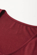 Load image into Gallery viewer, Red Dahlia Mesh Ruffled Sleeve Slim Fit V Neck Top - Fashion Queen - 7