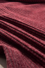 Load image into Gallery viewer, Red Dahlia Ribbed Zip Up Front Drawstring Hoodie - Fashion Queen - 15