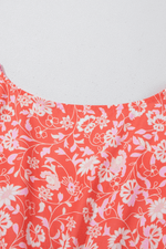 Load image into Gallery viewer, Red Floral Print Tasseled Tied Sleeve Empire Waist Maxi Dress - Fashion Queen - 11