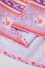 Load image into Gallery viewer, Red Floral Print Tasseled Tied Sleeve Empire Waist Maxi Dress - Fashion Queen - 8