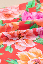 Load image into Gallery viewer, Red Floral Ruffle Trim Cutout Knotted One Piece Swimsuit - Fashion Queen - 10