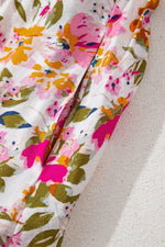 Load image into Gallery viewer, Red Floral Short Sleeve V Neck High Waist Maxi Dress - Fashion Queen - 12