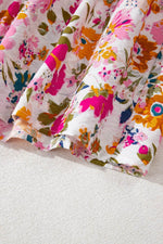 Load image into Gallery viewer, Red Floral Short Sleeve V Neck High Waist Maxi Dress - Fashion Queen - 13