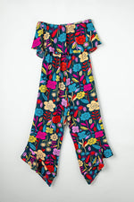 Load image into Gallery viewer, Red Mix Tropical Print Strapless Ruffled Jumpsuit - Fashion Queen - 11