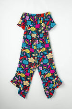 Load image into Gallery viewer, Red Mix Tropical Print Strapless Ruffled Jumpsuit - Fashion Queen - 12