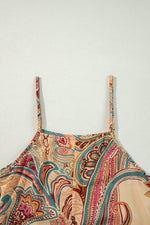 Load image into Gallery viewer, Red Paisley Printed Spaghetti Straps Elegant Wide Leg Jumpsuit - Fashion Queen - 10