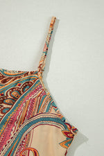 Load image into Gallery viewer, Red Paisley Printed Spaghetti Straps Elegant Wide Leg Jumpsuit - Fashion Queen - 11