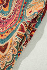 Load image into Gallery viewer, Red Paisley Printed Spaghetti Straps Elegant Wide Leg Jumpsuit - Fashion Queen - 13